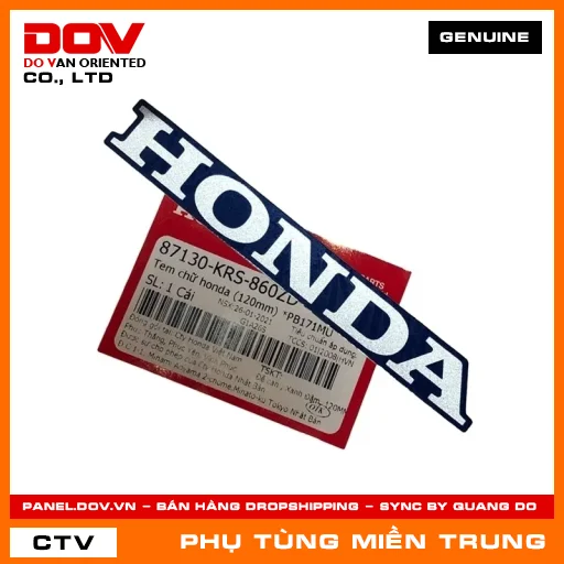 TEM CHỮ HONDA (120MM) *PB171MU HONDA CHÍNH HÃNG (MÃ: 87130KRS860ZD) — 87130KRS860ZD