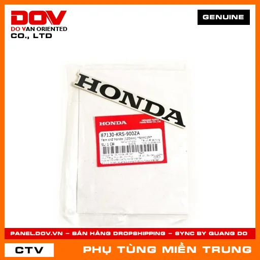TEM CHỮ HONDA (120MM) *NH411M* HONDA CHÍNH HÃNG (MÃ: 87130KRS900ZA) — 87130KRS900ZA