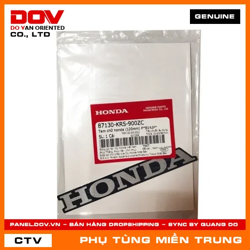 TEM CHỮ HONDA (120MM) P*B142P* HONDA CHÍNH HÃNG (MÃ: 87130KRS900ZC) — 87130KRS900ZC