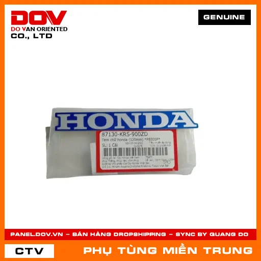 TEM CHỮ HONDA (120MM) *PB305P* HONDA CHÍNH HÃNG (MÃ: 87130KRS900ZD) — 87130KRS900ZD