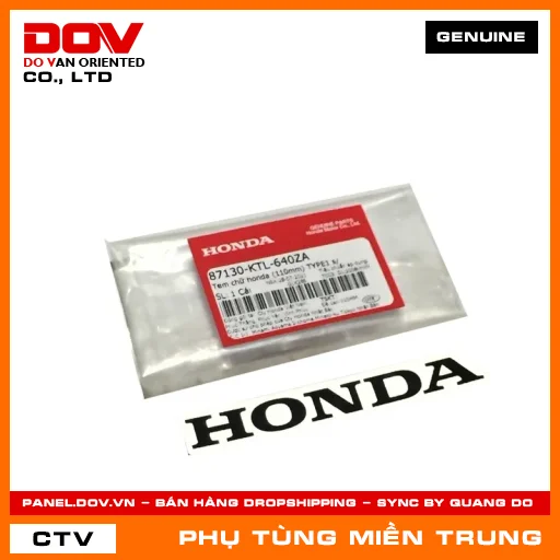 TEM CHỮ HONDA (110MM) HONDA CHÍNH HÃNG (MÃ: 87130KTL640ZA) — 87130KTL640ZA