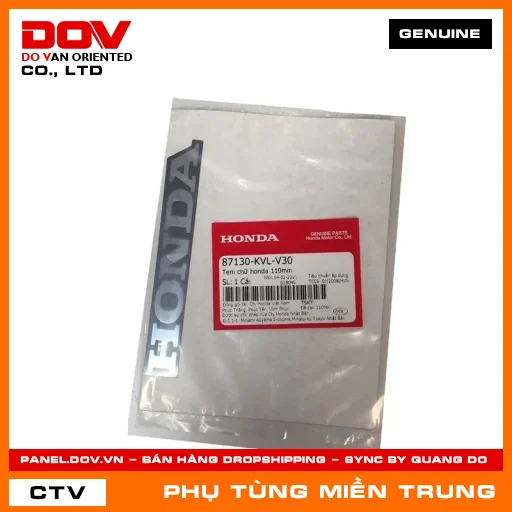 TEM CHỮ HONDA 110MM HONDA CHÍNH HÃNG (MÃ: 87130KVLV30) — 87130KVLV30