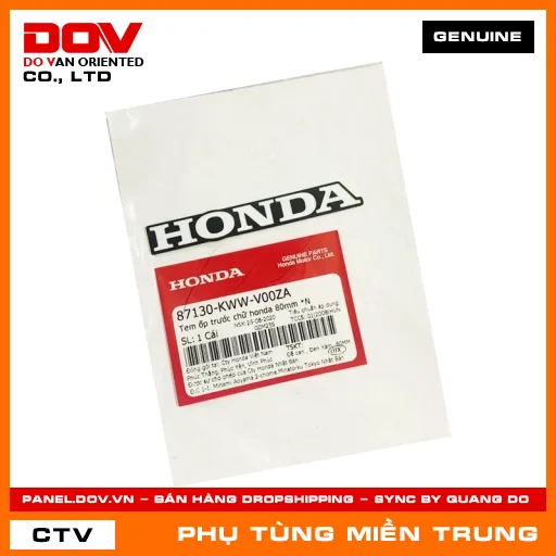 TEM ỐP TRƯỚC CHỮ HONDA 80MM *N HONDA CHÍNH HÃNG (MÃ: 87130KWWV00ZA) — 87130KWWV00ZA