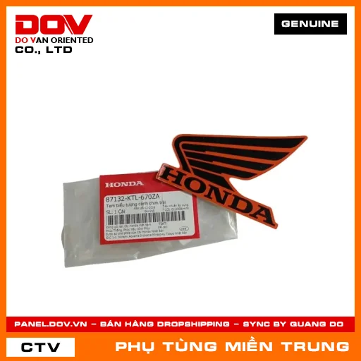 TEM BIỂU TƯỢNG CÁNH CHIM TRÁI HONDA CHÍNH HÃNG (MÃ: 87132KTL670ZA) — 87132KTL670ZA