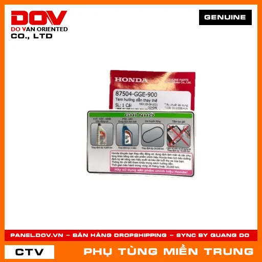 TEM HƯỚNG DẪN THAY THẾ HONDA CHÍNH HÃNG (MÃ: 87504GGE900) — 87504GGE900