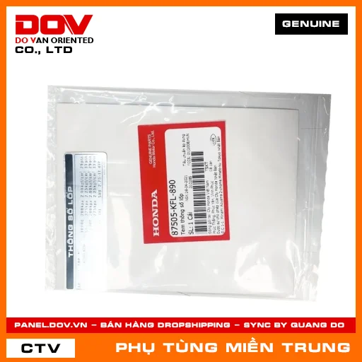 TEM THÔNG SỐ LỐP HONDA CHÍNH HÃNG (MÃ: 87505KFL890) — 87505KFL890