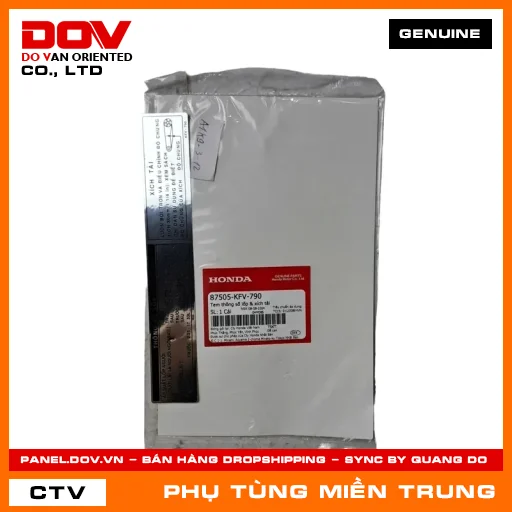 TEM THÔNG SỐ LỐP & XÍCH TẢI HONDA CHÍNH HÃNG (MÃ: 87505KFV790) — 87505KFV790
