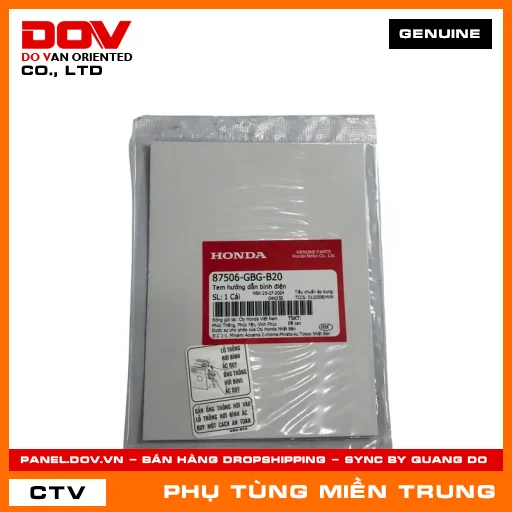 TEM HƯỚNG DẪN BÌNH ĐIỆN HONDA CHÍNH HÃNG (MÃ: 87506GBGB20) — 87506GBGB20