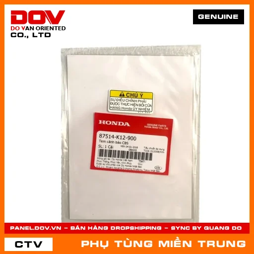 TEM CẢNH BÁO CBS HONDA CHÍNH HÃNG (MÃ: 87514K12900) — 87514K12900