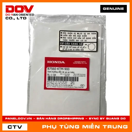 TEM HƯỚNG DẪN LÁI XE AN TOÀN HONDA CHÍNH HÃNG (MÃ: 87560KTM900) — 87560KTM900