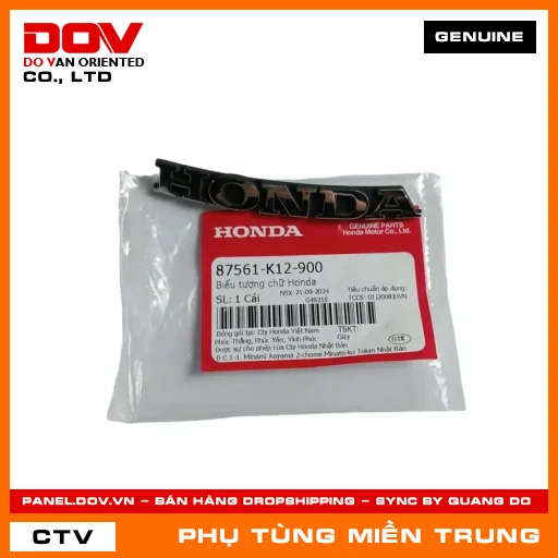 BIỂU TƯỢNG CHỮ HONDA HONDA CHÍNH HÃNG (MÃ: 87561K12900) — 87561K12900