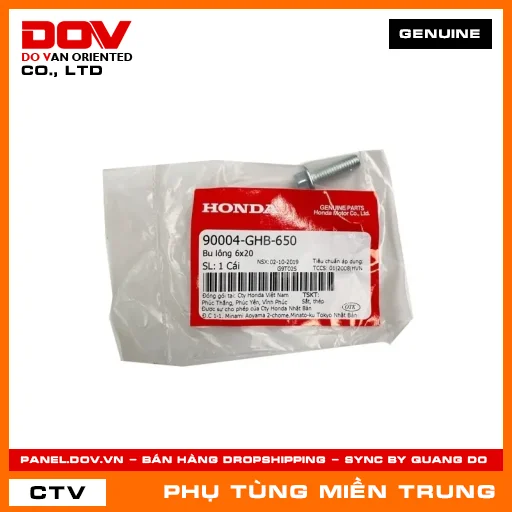 BU LÔNG 6X20 HONDA CHÍNH HÃNG (MÃ: 90004GHB650) — 90004GHB650