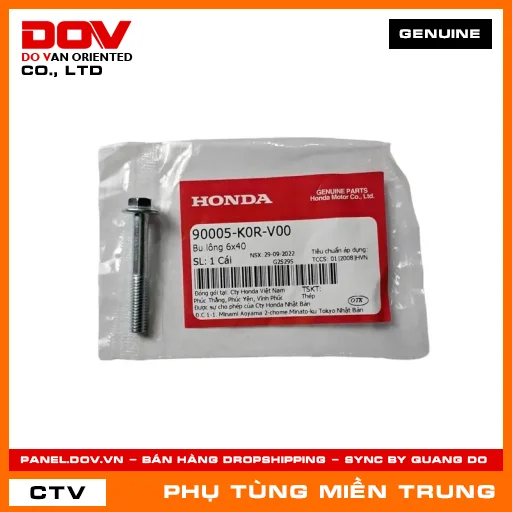 BU LÔNG 6X40 HONDA CHÍNH HÃNG (MÃ: 90005K0RV00) — 90005K0RV00