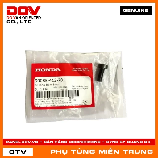 BU LÔNG CHÌM 6MM HONDA CHÍNH HÃNG (MÃ: 90085413781) — 90085413781