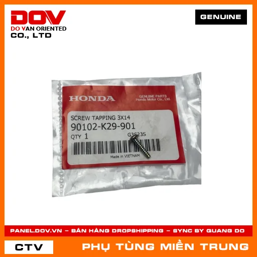 VÍT TỰ REN 3X14 HONDA CHÍNH HÃNG (MÃ: 90102K29901) — 90102K29901