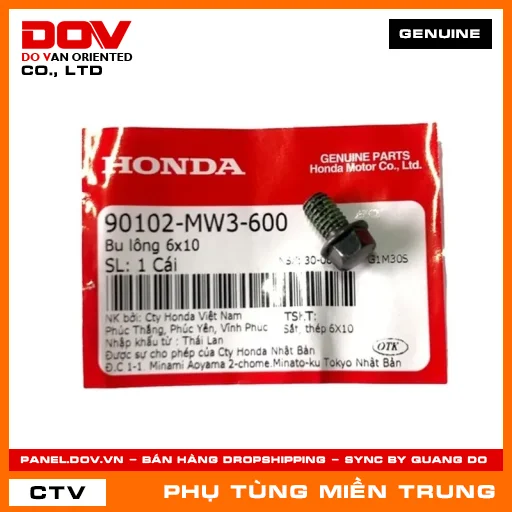BU LÔNG 6X10 HONDA CHÍNH HÃNG (MÃ: 90102MW3600) — 90102MW3600