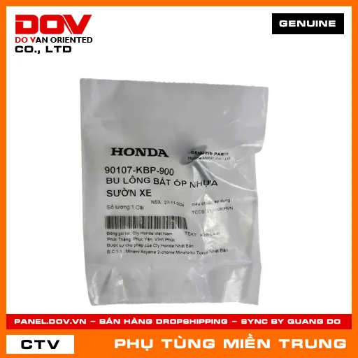 BU LÔNG BẮT ỐP NHỰA SƯỜN XE HONDA CHÍNH HÃNG (MÃ: 90107KBP900) — 90107KBP900