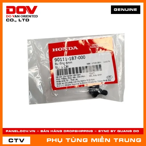 BU LÔNG 6MM HONDA CHÍNH HÃNG (MÃ: 90111187000) — 90111187000