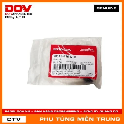 VÍT 6X14 HONDA CHÍNH HÃNG (MÃ: 90113K56N10) — 90113K56N10