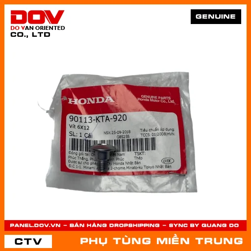 VÍT 6X12 HONDA CHÍNH HÃNG (MÃ: 90113KTA920) — 90113KTA920