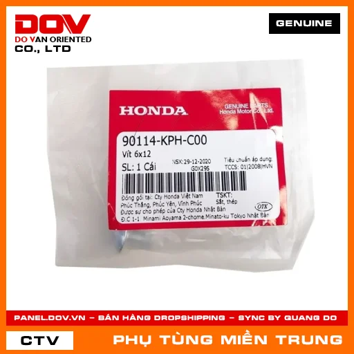 VÍT 6X12 HONDA CHÍNH HÃNG (MÃ: 90114KPHC00) — 90114KPHC00
