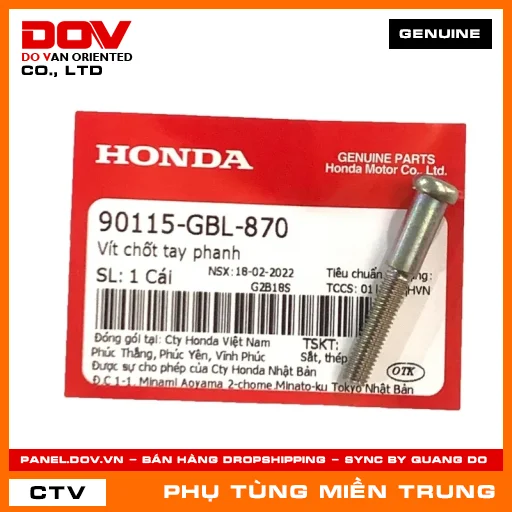 VÍT CHỐT TAY PHANH HONDA CHÍNH HÃNG (MÃ: 90115GBL870) — 90115GBL870