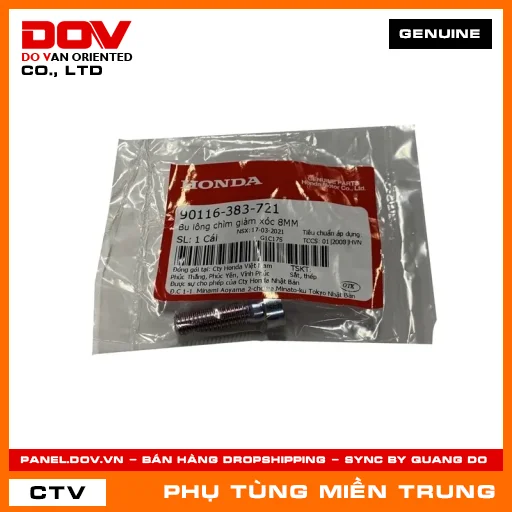 BU LÔNG CHÌM GIẢM XÓC 8MM HONDA CHÍNH HÃNG (MÃ: 90116383721) — 90116383721