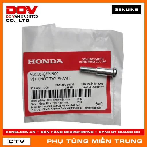 VÍT CHỐT TAY PHANH HONDA CHÍNH HÃNG (MÃ: 90116GFM900) — 90116GFM900