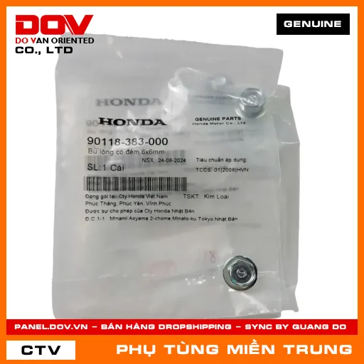 BU LÔNG CÓ ĐỆM 6X6MM HONDA CHÍNH HÃNG (MÃ: 90118383000) — 90118383000