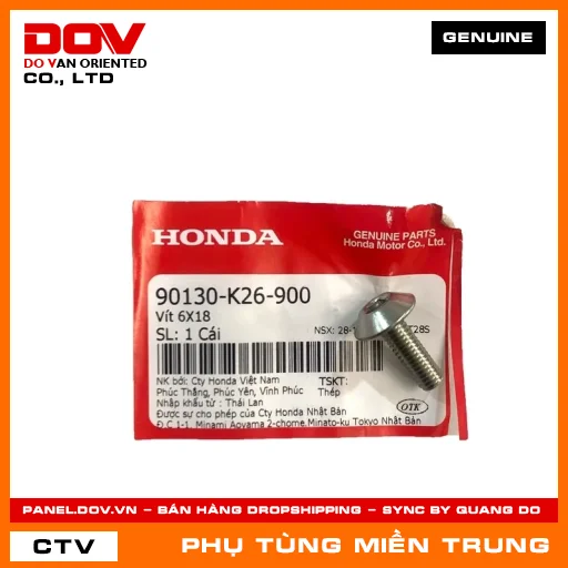 VÍT 6X18 HONDA CHÍNH HÃNG (MÃ: 90130K26900) — 90130K26900