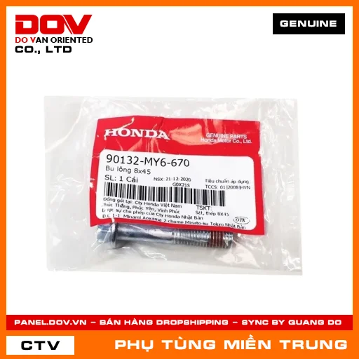 BU LÔNG 8X45 HONDA CHÍNH HÃNG (MÃ: 90132MY6670) — 90132MY6670