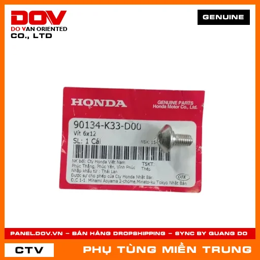 VÍT 6X12 HONDA CHÍNH HÃNG (MÃ: 90134K33D00) — 90134K33D00
