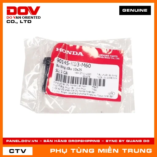 BU LÔNG DẦU 10X25 HONDA CHÍNH HÃNG (MÃ: 90145K03M60) — 90145K03M60