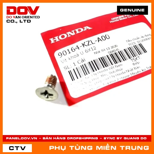 VÍT KHOÁ U 6X12 HONDA CHÍNH HÃNG (MÃ: 90164KZLA00) — 90164KZLA00