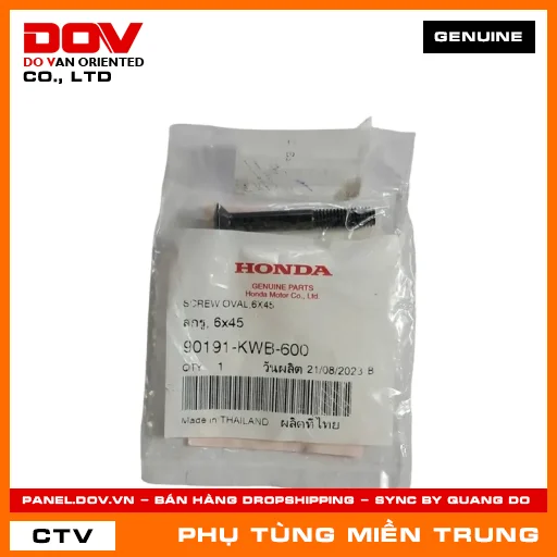 VÍT BẮT ĐẦU TAY LÁI 6X45 HONDA CHÍNH HÃNG (MÃ: 90191KWB600) — 90191KWB600