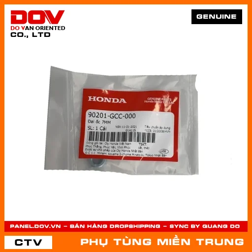 ĐAI ỐC 7MM HONDA CHÍNH HÃNG (MÃ: 90201GCC000) — 90201GCC000