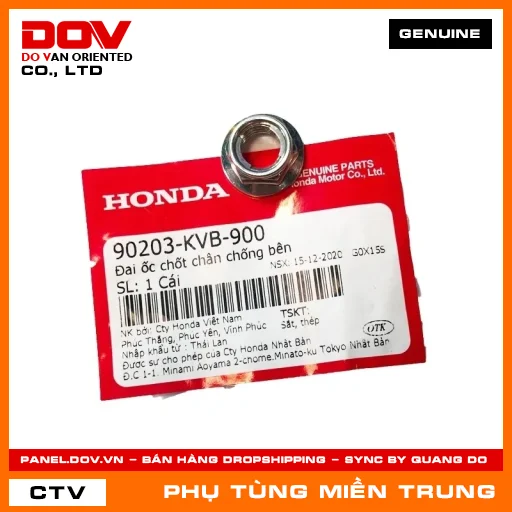 ĐAI ỐC CHỐT CHÂN CHỐNG BÊN HONDA CHÍNH HÃNG (MÃ: 90203KVB900) — 90203KVB900