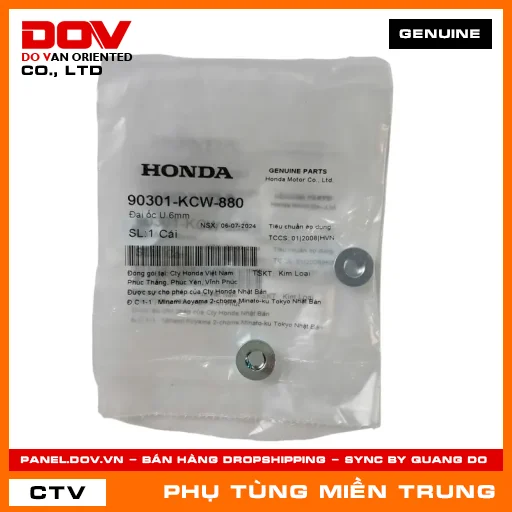 ĐAI ỐC U 6MM HONDA CHÍNH HÃNG (MÃ: 90301KCW880) — 90301KCW880