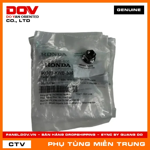 ĐAI ỐC 8MM HONDA CHÍNH HÃNG (MÃ: 90301KWB600) — 90301KWB600