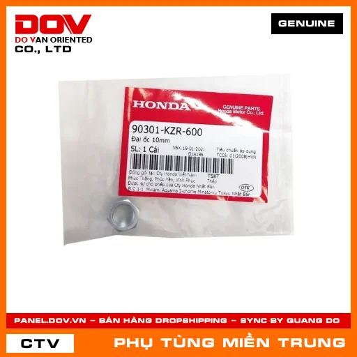 ĐAI ỐC 10MM HONDA CHÍNH HÃNG (MÃ: 90301KZR600) — 90301KZR600