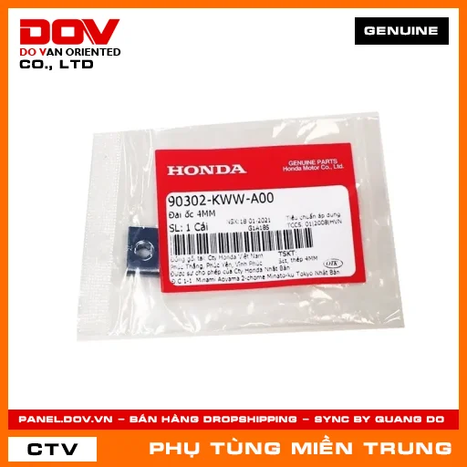 ĐAI ỐC 4MM HONDA CHÍNH HÃNG (MÃ: 90302KWWA00) — 90302KWWA00