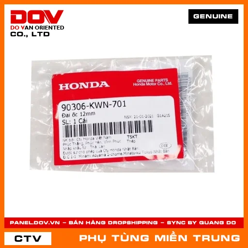 ĐAI ỐC 12MM HONDA CHÍNH HÃNG (MÃ: 90306KWN701) — 90306KWN701