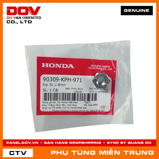 ĐAI ỐC U 8MM HONDA CHÍNH HÃNG (MÃ: 90309KPH971) — 90309KPH971