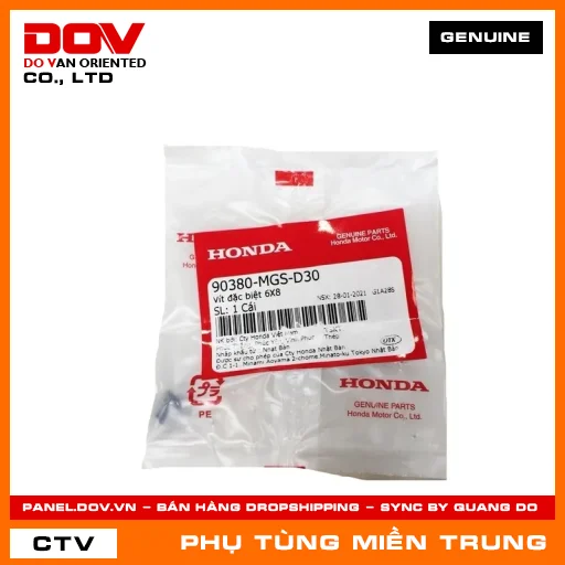 VÍT ĐẶC BIỆT 6X8 HONDA CHÍNH HÃNG (MÃ: 90380MGSD30) — 90380MGSD30