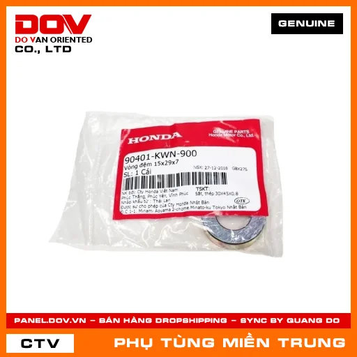 VÒNG ĐỆM 15X29X7 HONDA CHÍNH HÃNG (MÃ: 90401KWN900) — 90401KWN900