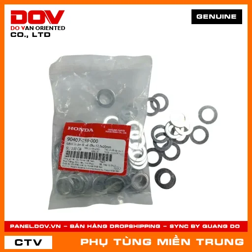 ĐỆM NHÔM ỐC XẢ DẦU 12,5X20MM HONDA CHÍNH HÃNG (MÃ: 90407259000) — 90407259000