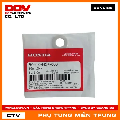 ĐỆM 10MM HONDA CHÍNH HÃNG (MÃ: 90410HC4000) — 90410HC4000