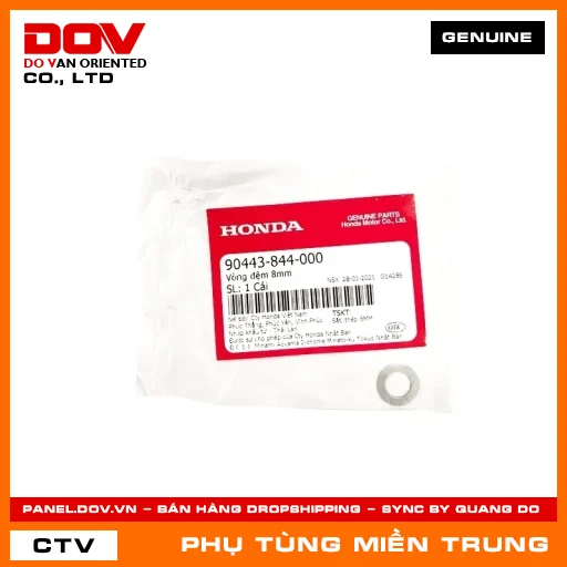 VÒNG ĐỆM 8MM HONDA CHÍNH HÃNG (MÃ: 90443844000) — 90443844000