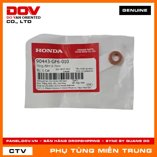 VÒNG ĐỆM A 7MM HONDA CHÍNH HÃNG (MÃ: 90443GF6010) — 90443GF6010