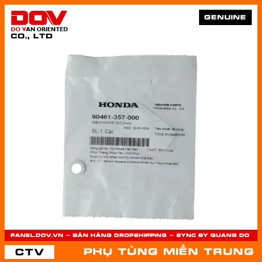 ĐỆM NHÔM 6,5X12MM HONDA CHÍNH HÃNG (MÃ: 90461357000) — 90461357000